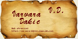 Varvara Dakić vizit kartica